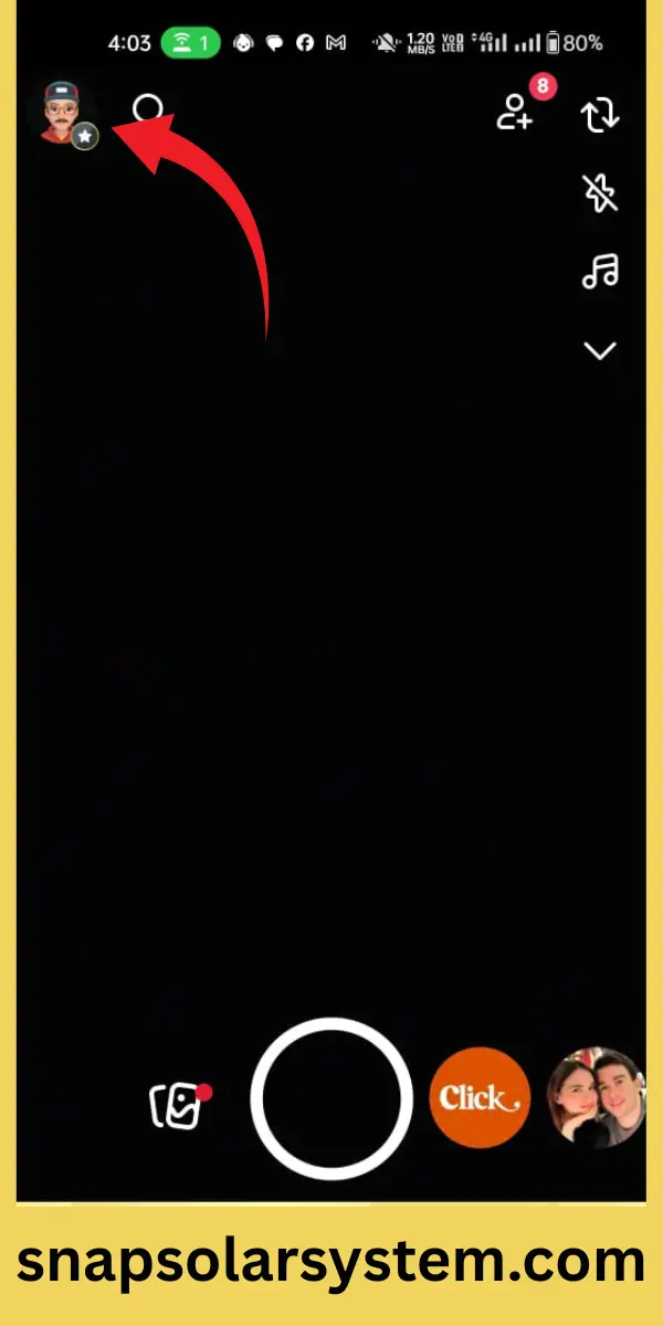 Bitmoji or profile icon